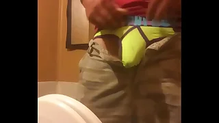 Hot guy peeing big cock bathroom urinal eavesdrop